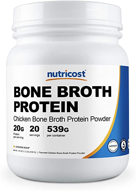 Nutricost Chicken Bone Broth Protein Powder (20 Serv) Chicken Soup Flavor - Gluten Free & Non-GMO