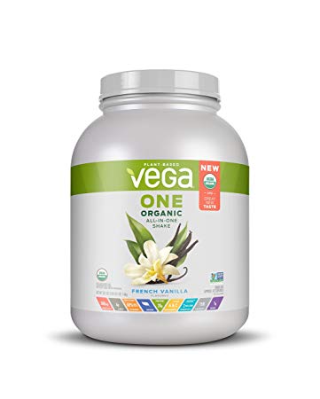 Vega One Organic All-in-One Shake French Vanilla XL (43 Servings,  58.1oz) - Plant Based Vegan Protein Powder, Non Dairy, Gluten Free, Non GMO