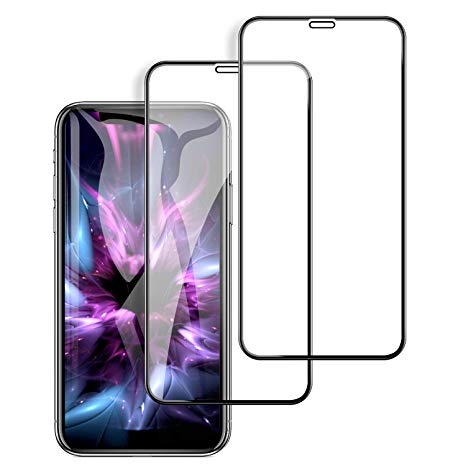 Screen Protector Compatible for iPhone XR, Tempered Glass Screen Protector [3D Touch] 6D Full Coverage Round Edge, 9H Hardness, No Bubble Work with Most Case (2-Pack, 6.1 inch)