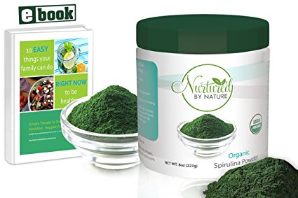 Organic Spirulina Powder - Non-GMO, USDA Certified Spirulina Organic, 8 oz Jar, 75 servings