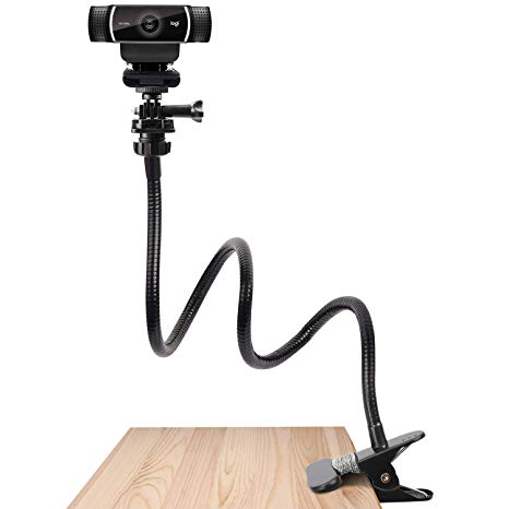 25 Inch Webcam Stand - Pipishell Flexible Desk Mount Clamp Gooseneck Stand for Logitech Webcam C930e,C930,C920, C922x,C922, Brio 4K, C925e,C615