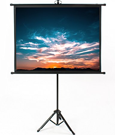 VIVO 50" Portable Indoor Outdoor Projector Screen, 50 Inch Diagonal Projection HD 4:3 Projection Pull Up Foldable Stand Tripod (PS-T-050B)