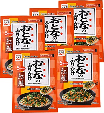 Nagatanien Otona no Furikake Benijake 5pcs Sockeye Salmon Flavor 0.4oz (5 Pack)