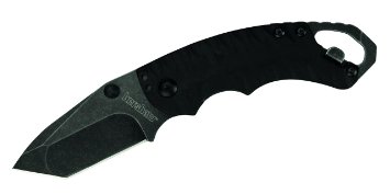 Kershaw 8750TBLKBW Shuffle II Folding Knife with Tanto Blade and BlackWash Finish, Black