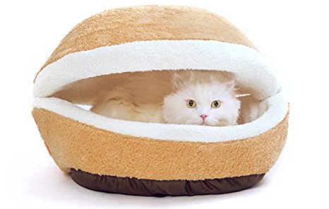 Modovo Washable Shell-shaped Burger Bun Pet Bed Cat Bed Dog Sleeping Bag for 12 Pounds (5.5KG) Pet (M-size)