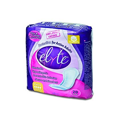 Elyte Light Cotton Incontinence Pads - Xtra - 20 Pack