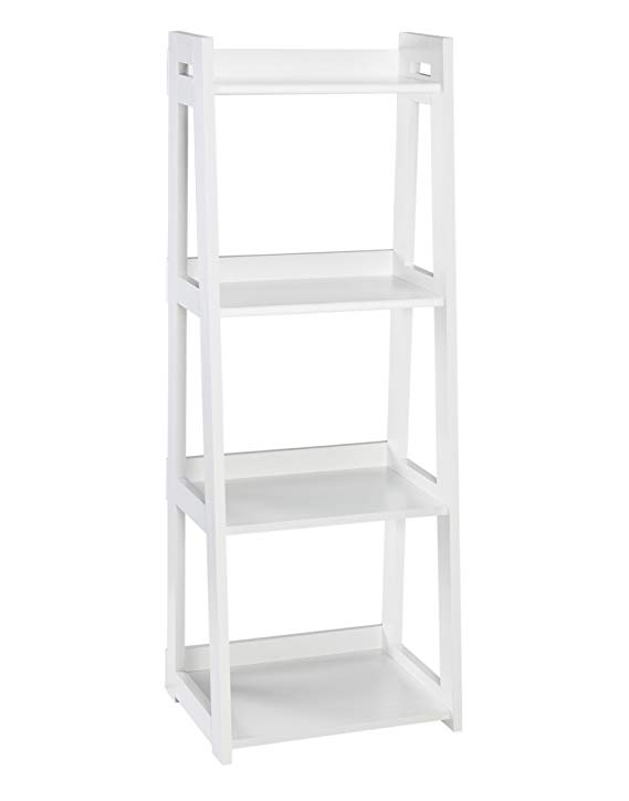 ClosetMaid 3315 No-Tool Assembly Ladder Shelf, Narrow 4-Tier, White