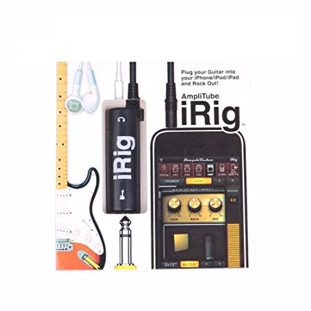IRig Guitar Adapter Interface AmpliTube iRig guitar interface adaptor for iOS devices (Color: Black)