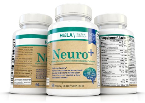 Neuro Powerful Cognitive Enhancer - Nootropic - Skyrockets Focus and Mental Clarity - Unleashes Creativity and Memory in Men and Women - Full Months Supply - Scientifically Formulated Brain Supplement