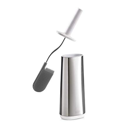 Joseph Joseph 70517 Flex Toilet Brush with Slim Holder Flexible Anti-Drip, Stainless Steel