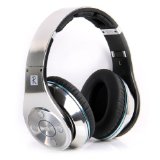Bluedio R Legend Wireless Bluetooth Headphones with Mic and Micro SD Card Slot Revolutionary 8 Drivers Deep Bass Silver