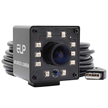 ELP Camera USB 1080P Wide Anagle Fisheye 170degree IR LED Infrared Webcam Camera with Mini Housing USB Camera for Linux Windows Android Mac Os