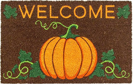 Entryways P2085 Welcome Pumpkin Non Slip Coir Doormat