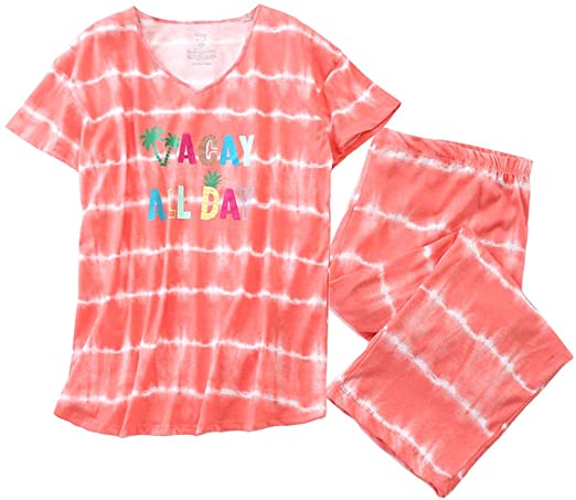 Women's Sleepwear Tops with Capri Pants Pajama Sets 