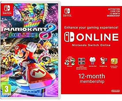 Mario Kart 8 Deluxe [Nintendo Switch]   Switch Online 12 Months [Download Code]