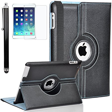 Zeox Apple iPad Air Case - 360 Degree Rotating Stand Case Cover with Auto Sleep / Wake Feature for iPad Air (iPad 5th Generation) 2013 Model- Black