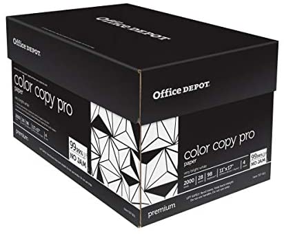 Office Depot Color Copy Paper, 11in. x 17in, 28 Lb, Case of 4 Reams, 727611