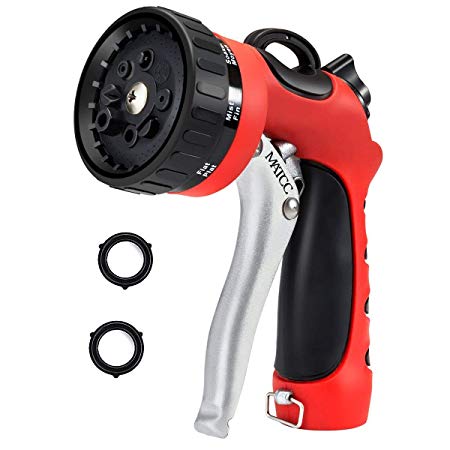 MATCC Garden Hose Nozzle Sprayer Heavy Duty Metal Watering Hose Spray Nozzle High Pressure with Pistol Grip Front Trigger for Watering Plants Cleaning Car Wash and Pets Bathing