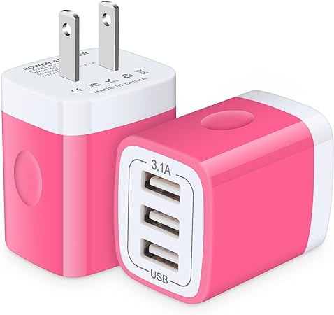 USB Charger Plug, 18W/3Amp 3-Ports Quick USB Wall Charger Adapter Station Charging Brick Box Cube Base for iPhone 15 14 13 12 Mini Pro Max SE 11 Pro Max X 8, Samsung S23 S22 S21 S20 S10 S9 S8 Note 20