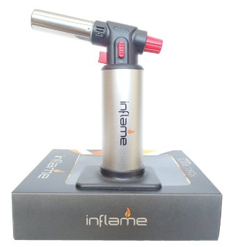 Inflame Refillable Butane Kitchen Torch. Culinary Torch for Home Cooking and Chefs. Blow Torch for Soldering, Brazing, Crafts, DIY, and Creme Brulee FREE E-Recipe Included!