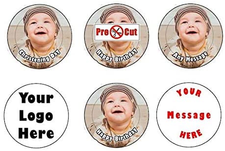 Goggly 35 x Pre Cut Personalised Photo/Your Logo Cupcake Toppers Edible Wafer Paper