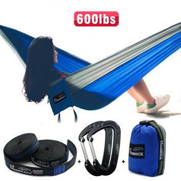 CRAZY SALES: SEGMART Camping Hammock- Easy Hanging Double XL Hammocks with Straps&Carabiners