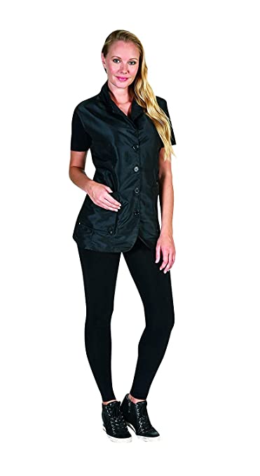 Betty Dain Kool Breeze Mesh Back Salon Stylist Vest, Unique Stretch Mesh Back For Breathability, Pockets with Zippered Bottoms, Button Closure, Lightweight, Water Resistant Polyester Fabric, M/L