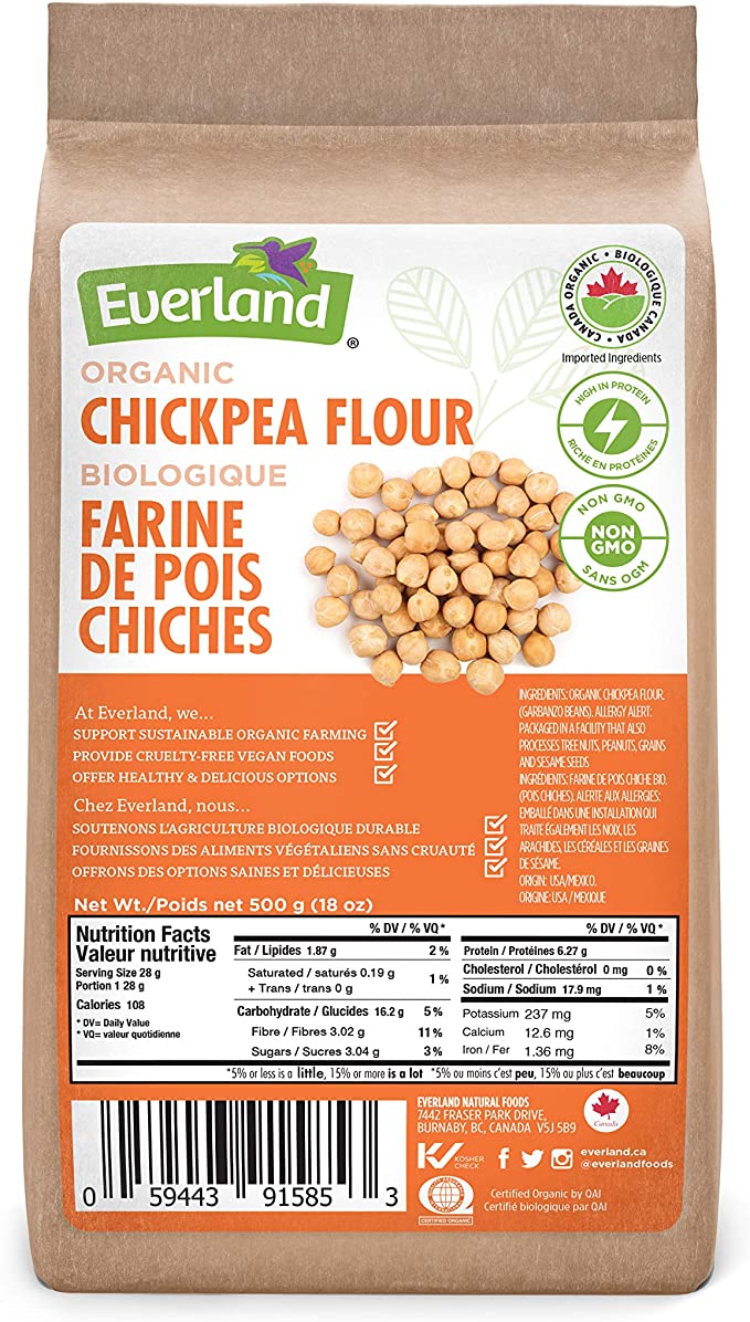 Everland Organic Gluten Free Chickpea Flour, 500gm