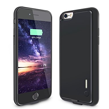 OCYCLONE iPhone 6/6S Silicone Battery Case Ultra Slim NOHON 2000mAh Portable Protective Charging Case for Apple iPhone 4.7 inch (Black)