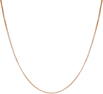 Honolulu Jewelry Company 14K Solid Gold 0.7mm Box Chain Necklace, 16" - 30"