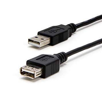 USB 2.0 Extension Cable Type A Male to Type A Female 15 ft, black