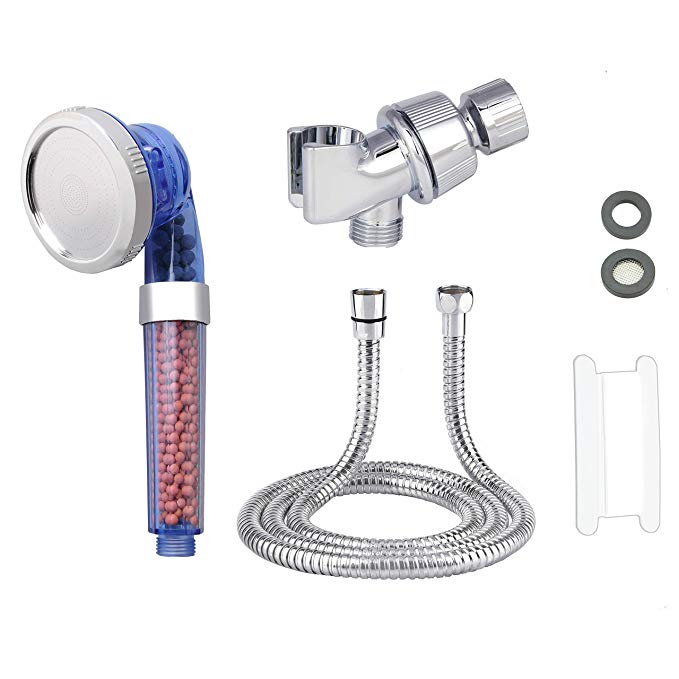 KASUNY Water Saving High Pressure Handheld Shower Head Set with Shower Hose and Shower Bracket&Taflon Tape