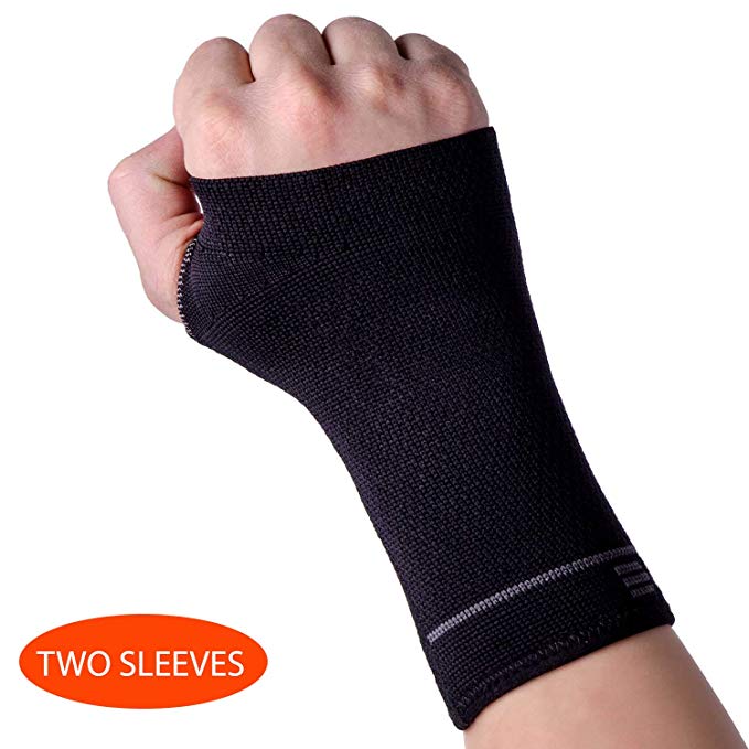 Compression Wrist Support Sleeve - Relieve Carpel Tunnel, Wrist Pain - Best Wrist Support - Improve Circulation and Support Wrist