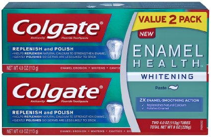 Colgate Enamel Health Toothpaste, Whitening Twin Pack, 4 Ounce