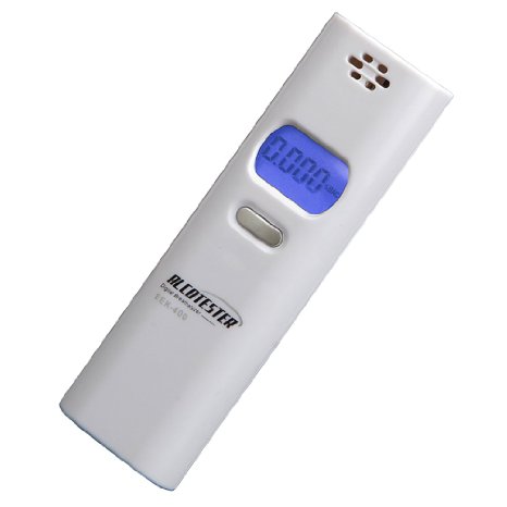 OBEST Portable Mini Breathalyzer LCD Display Digital Breath Alcohol Tester Decetor Color White