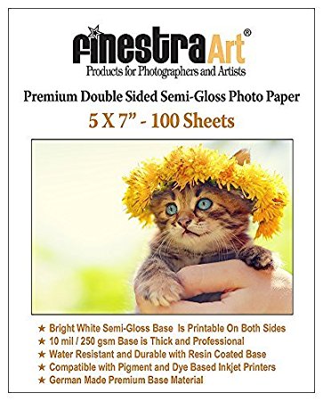 5x7 100 Sheets Premium Double Sided Semi Gloss Photo Paper 250GSM