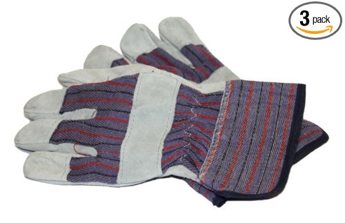 PIP WA4215A-AMZ Brahma Men's Large Glove Leather, Palm Grey, 3-Pack