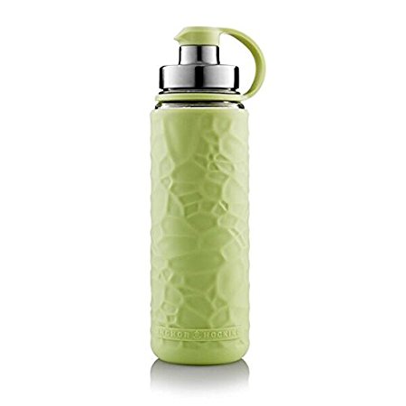 Anchor Hocking LifeProof BPA-Free Glass Water Bottle with Silicone Sleeve, Paradise Green, 19.5 ounces