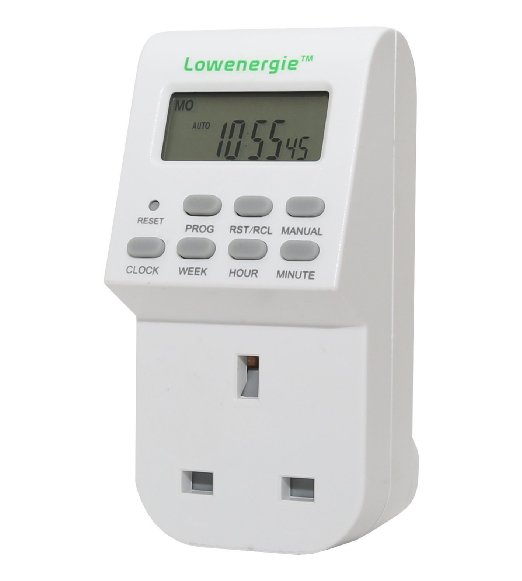 7 Day Programmable Digital Plug-In Electronic Timer socket 12-24 hour by Lowenergie