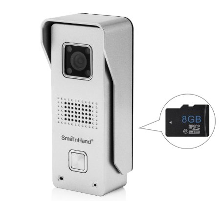 SmaInHand 720P HD Metal Outdoor WiFi Doorbell Video Door Phone with 8GB SD Card Inside, Full Duplex 2 Way Audio Same Time, 3 Walls WiFi Distance, Connect to Doorchime
