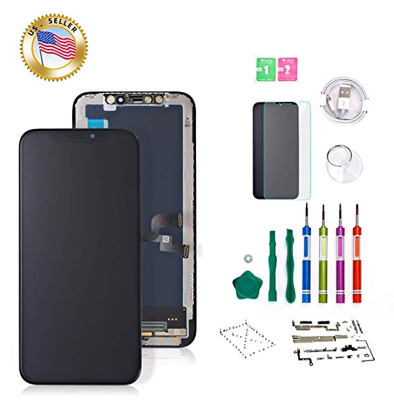 for iPhone X Screen Replacement OLED 5.8 inch [NOT LCD] Touch Screen Display Digitizer Repair Kit Assembly with Complete Repair Tools