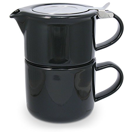FORLIFE Tea for One with Infuser 14 ounces, Black Graphite