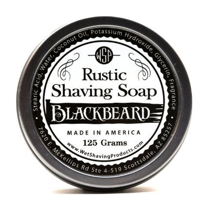 WSP Luxury Rustic Shaving Soap 44 Oz in Tin Artisan Made in America Using Vegan Natural Ingredients Blackbeard