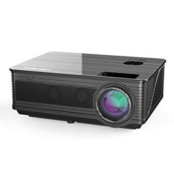 Abdtech 3300 Lumens Led Multimedia Home Theater Projector With Two Hifi Internal Speaker -Max 200" Screen Optical Keystone USB/AV/SD/HDMI/VGA Interface Support 1080P Ideal for Video Games, Movie Night