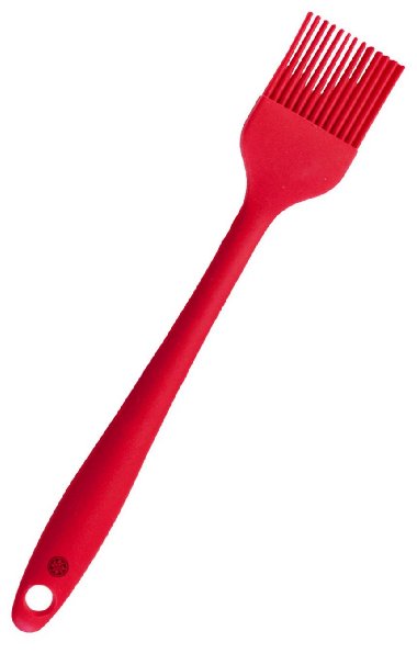 StarPack Premium Silicone Basting Brush with Hygienic Solid Coating, Bonus 101 Cooking Tips (Cherry Red)