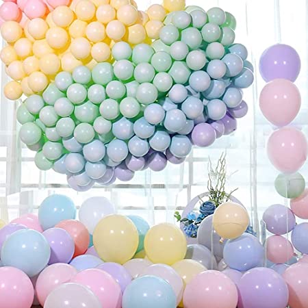 100pcs 10 inch,5 inch,12 inch Party Pastel Balloons, Macaron Pastel Colour Latex Balloons,Candy Color Balloons for Wedding Graduation Party Decoration Baby Birthday Party DIY party decora (12inch)