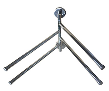 Bathroom Wall-Mounted Swing 4-Arm Towels Rack,Stainless Steel (Set of 1)