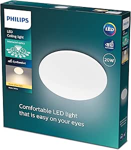 Philips Plafonnier LED Moire 17 W, 4000K, Rond, 7X32X32 Cm, 1900 Lumen, Blanc