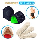 Cushioned Arch Supports and Leather Heel Grips PadRelief 2 in 1 Foot Pain Relief Orthopedic Insole Plantar Fasciitis Relieve Rubbing Shock Absorber Foot Petals Unisex One Size Fits All
