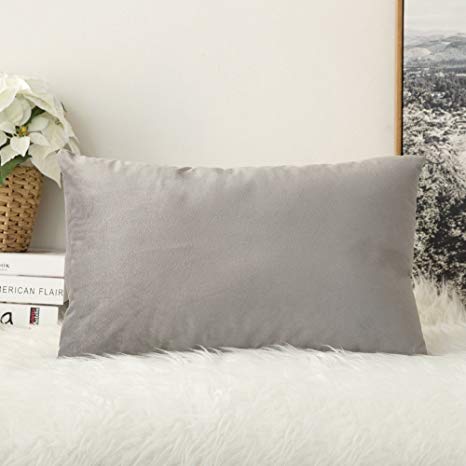 MIULEE Velvet Soft Soild Decorative Square Throw Pillow Covers Cushion Case for Sofa Bedroom Car 12 x 20 Inch 30 x 50 Cm